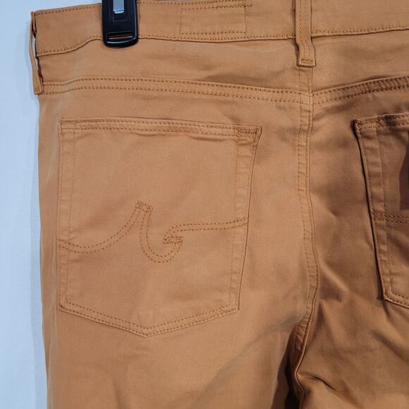 AG Jeans Prima Sateen Mid-Rise Crop Cigarette Pants Yellow Moro 32 - Picture 4 of 6